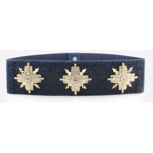 Cheap Price Wide Women Fashion Rhinestone Elastic Stretch Belt